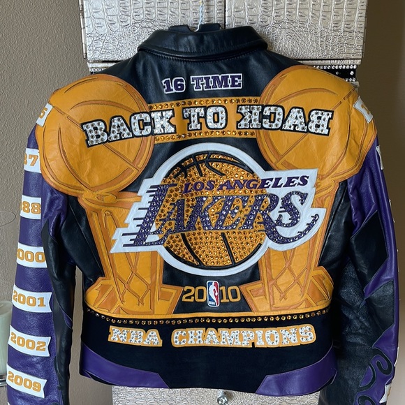 Lakers Leather NBS Championship jacket - Picture 2 of 8